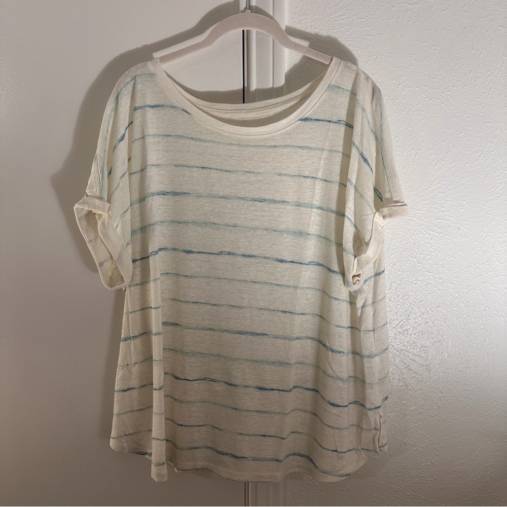 Striped Cream and Blue Green Women's Top Target